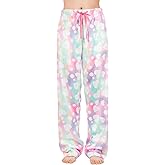 Women's Plush Fuzzy Pajama Pants Warm Cozy Pj Bottoms Drawstring Lounge Pants Fleece Sweatpants Fluffy Sleepwear