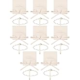 SXoonKing 16Pcs Bridesmaid Proposal Gifts, 8 Set Pearl Bracelets with Microfiber Jewelry Bags, Bridesmaid Bracelet & Jewelry Pouch, Bachelorette Gifts for Bridesmaids Bridal Shower Favors