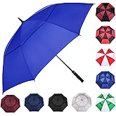 MRTLLOA Extra Large Golf Umbrella, 54/62/68/72 Inch Automatic Open, Oversize Double Canopy Vented Windproof Waterproof Sports Umbrellas for Rain