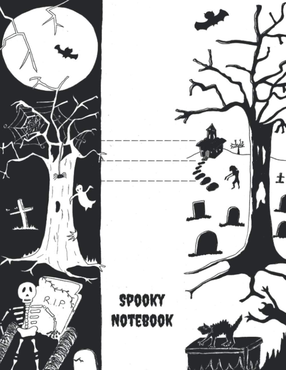 Spooky Notebook: Halloween Composition Notebook Journal 8.5" x 11" 106 pages