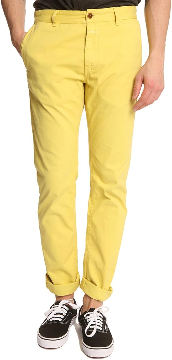 CLOSED - Chinos - Men - Clifton Yellow Chinos for Men - 31: Amazon.co ...