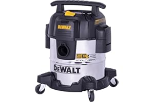 DEWALT 5 Gallon STEALTHSONIC Shop Vacuum Wet and Dry, Powerful Suction & Portable Shop Vac with Attachments, Ultra Quiet Wet Dry Vacuum for Home, Garage, Car, Workshop, Jobsite, DXV05S-QT, 4 Peak HP