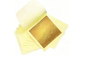 dshyuauoci 10 Sheets Gold Leaf, Premium 24K Gold Foil Sheets 3.15×3.15 Inches Craft Art Decoration Perfect for Decorating Cak