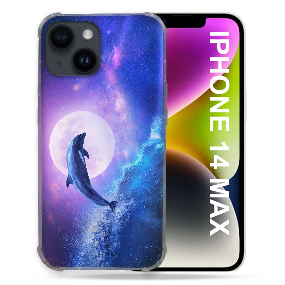 Cokitec Case for iPhone 14 Plus (6.7) Animal Dolphin Wave