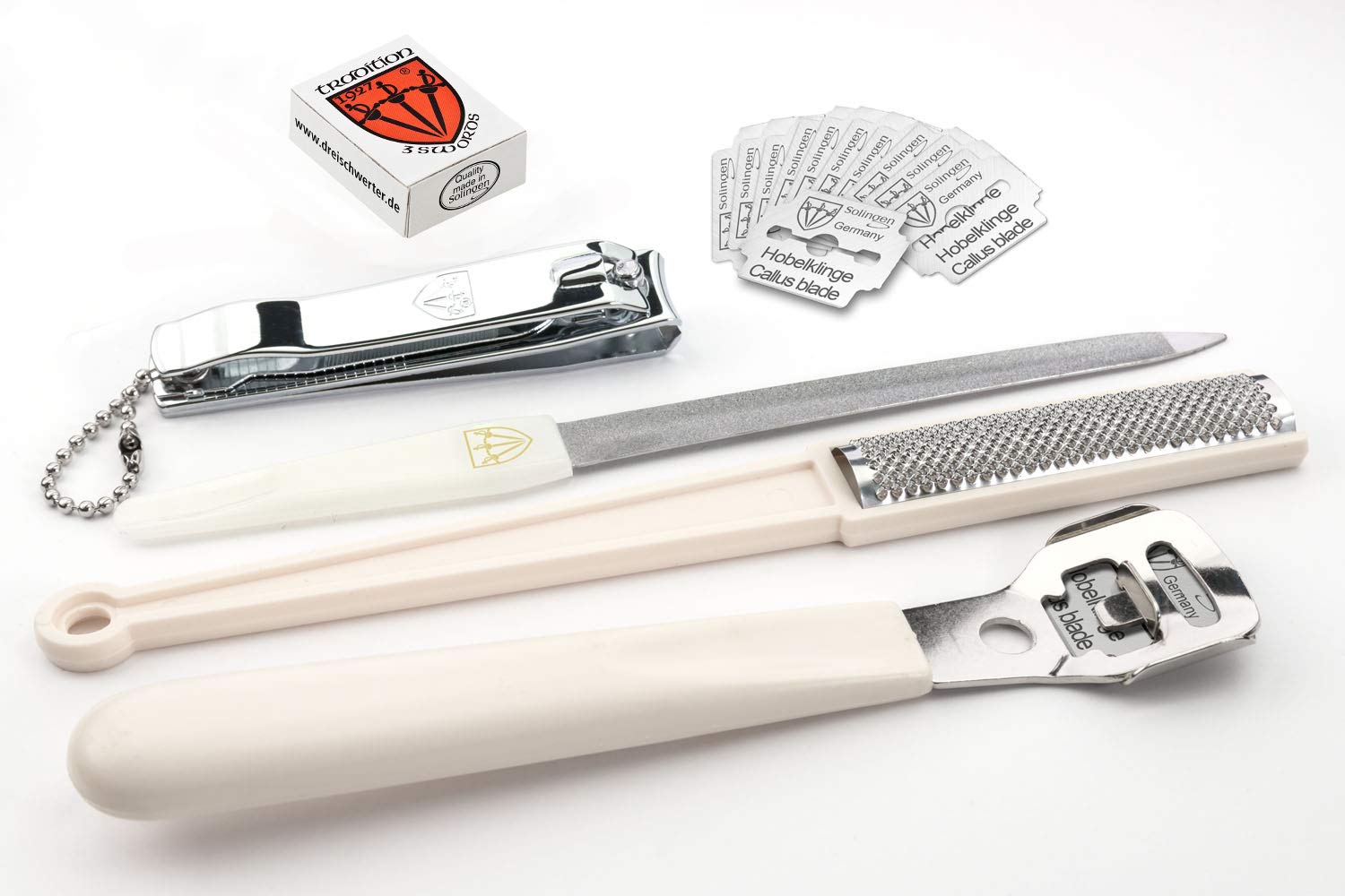 3 Swords Germany, brand quality corn plane callus remover shaver cutter eliminator razor WITH 10 extra sharp refill blades, professional pedicure foot care MADE in Solingen GERMANY by 3 Swords (55516) : Foot Rasps : Beauty