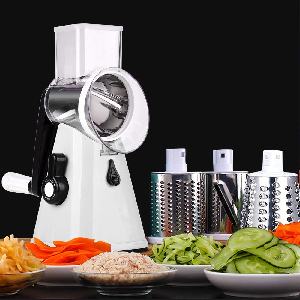 Cheese Grater Vegetable Slicer 3 in 1 Fruit Cutter Machine Rotating