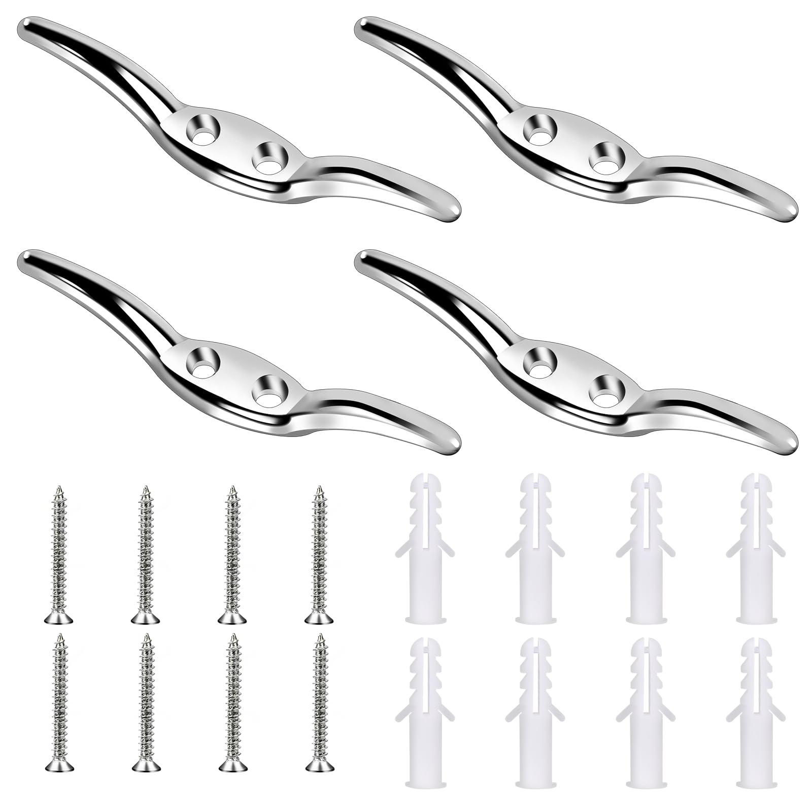 Photo 1 of 4 Pcs Hook for Blinds Cord,Zinc Alloy Blind Cord Holder with Screws Blind Cord Safety Rope Cleat Window Rope Cleat Hook Blind Accessories Hooks for Home Office Window Blinds Curtains Sun Shades Ropes