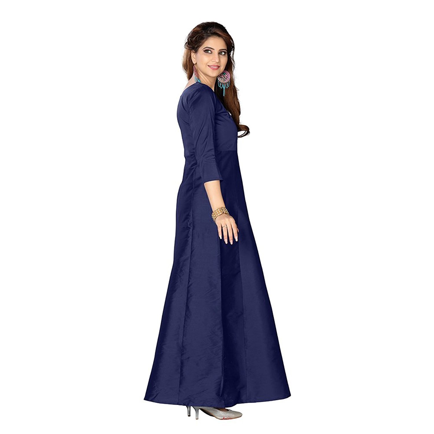 infotech women's tapeta silk anarkali fancy gown (full stiched)
