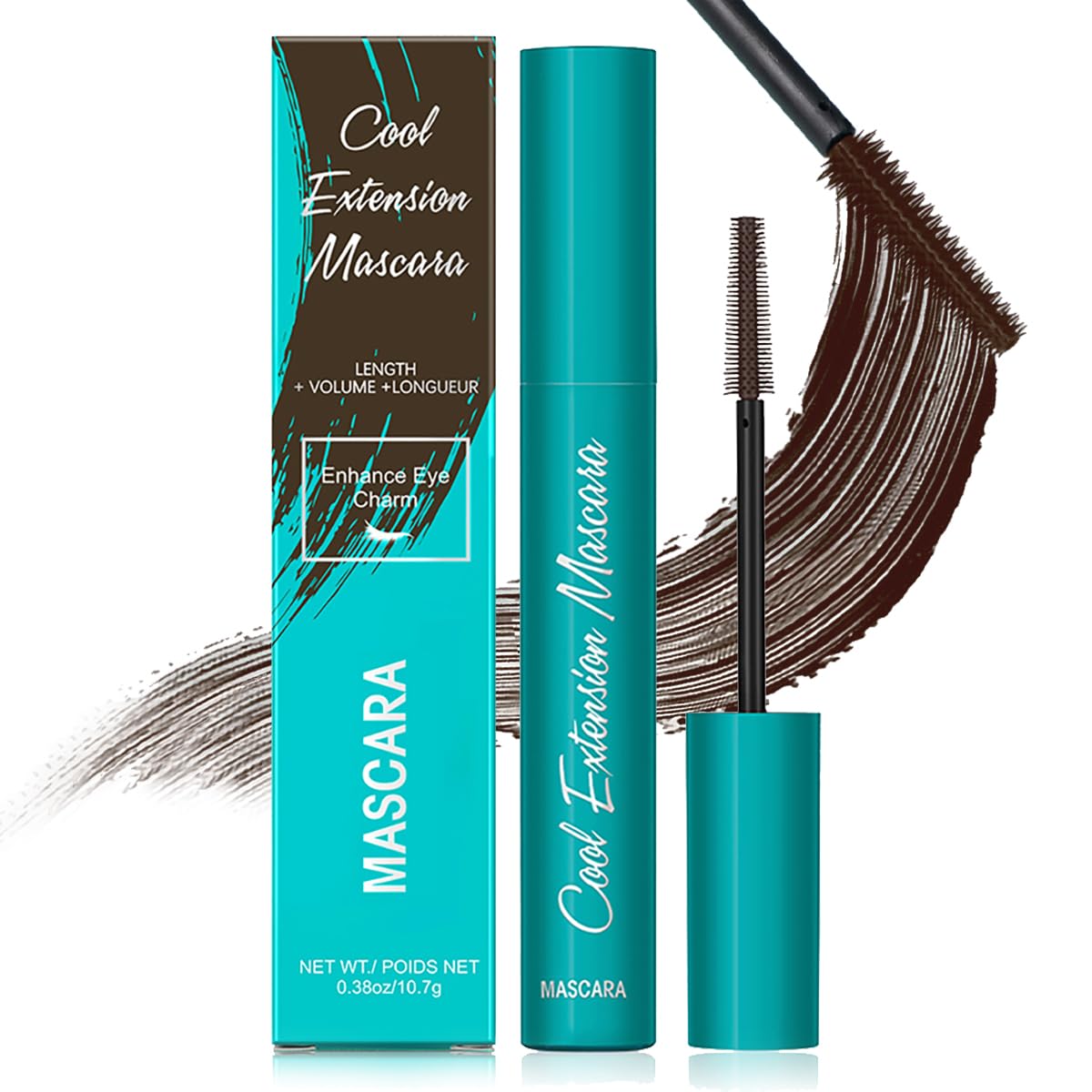 Photo 1 of [2025 New] FYEBOO Volume and Length Mascara, Waterproof & Smudge-Proof Mascara Long-Lasting No Flaking Natural No Clumping (02# Brown)