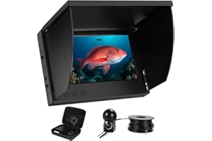 ANMINTO Underwater Fishing Camera 5 Inch, 1000TVL IPS Monitor Fish Finder, Wide Angle IP68 Waterproof, Infrared Night Vision with 65ft Cable for Ice, River and Boat-S1