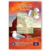 UTAH MAP postcard set of 20 identical postcards. UT state map post cards. Made in USA.