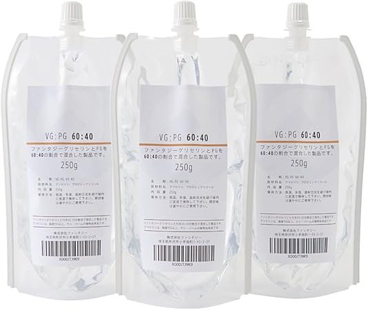 Amazon ファンタジーグリセリン Vg プロピレングリコール Pg ミックス品 混合比vg60 Pg40 750g 250g 3個 リッチパウダー 化粧品原料 原液 通販