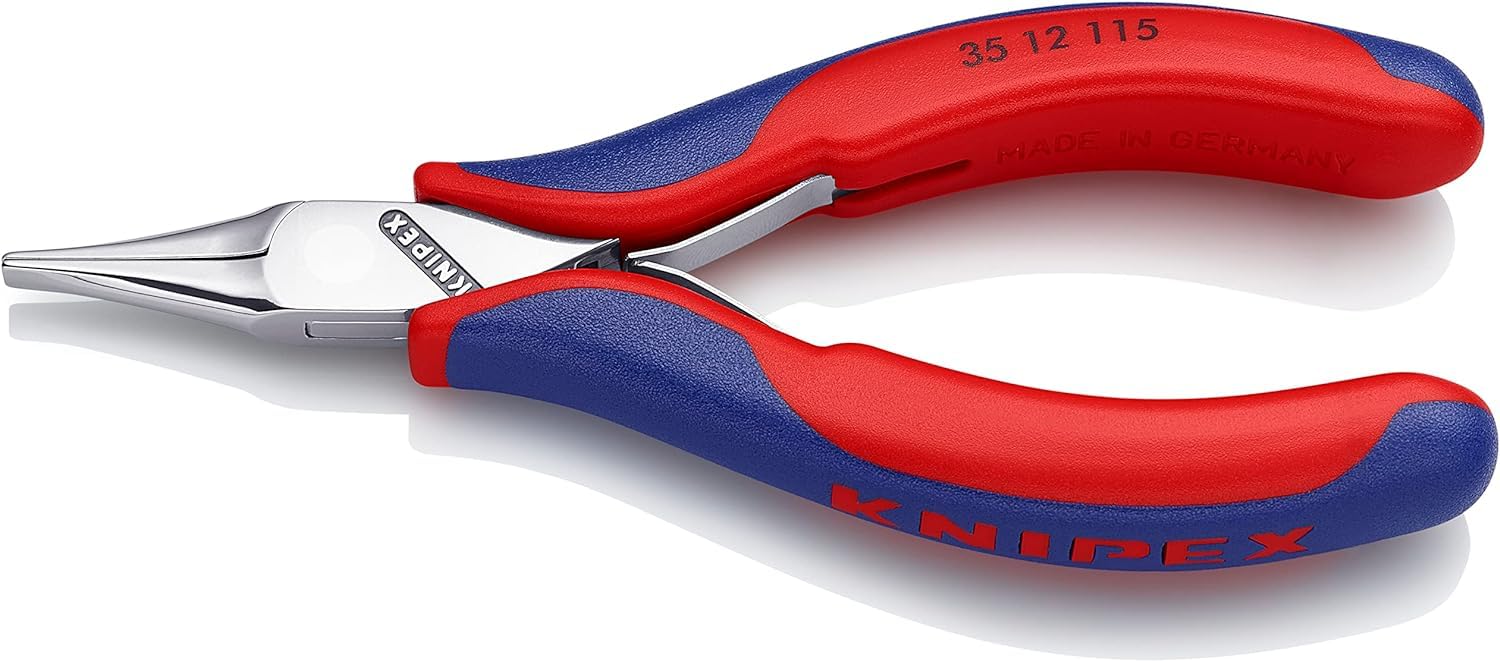 KNIPEX Electronics Pliers with Box Joint with Multi-Component Handles 115 mm, 35 12 115