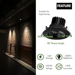 POPANU Canless Recessed Gimbal Downlight - Suitable