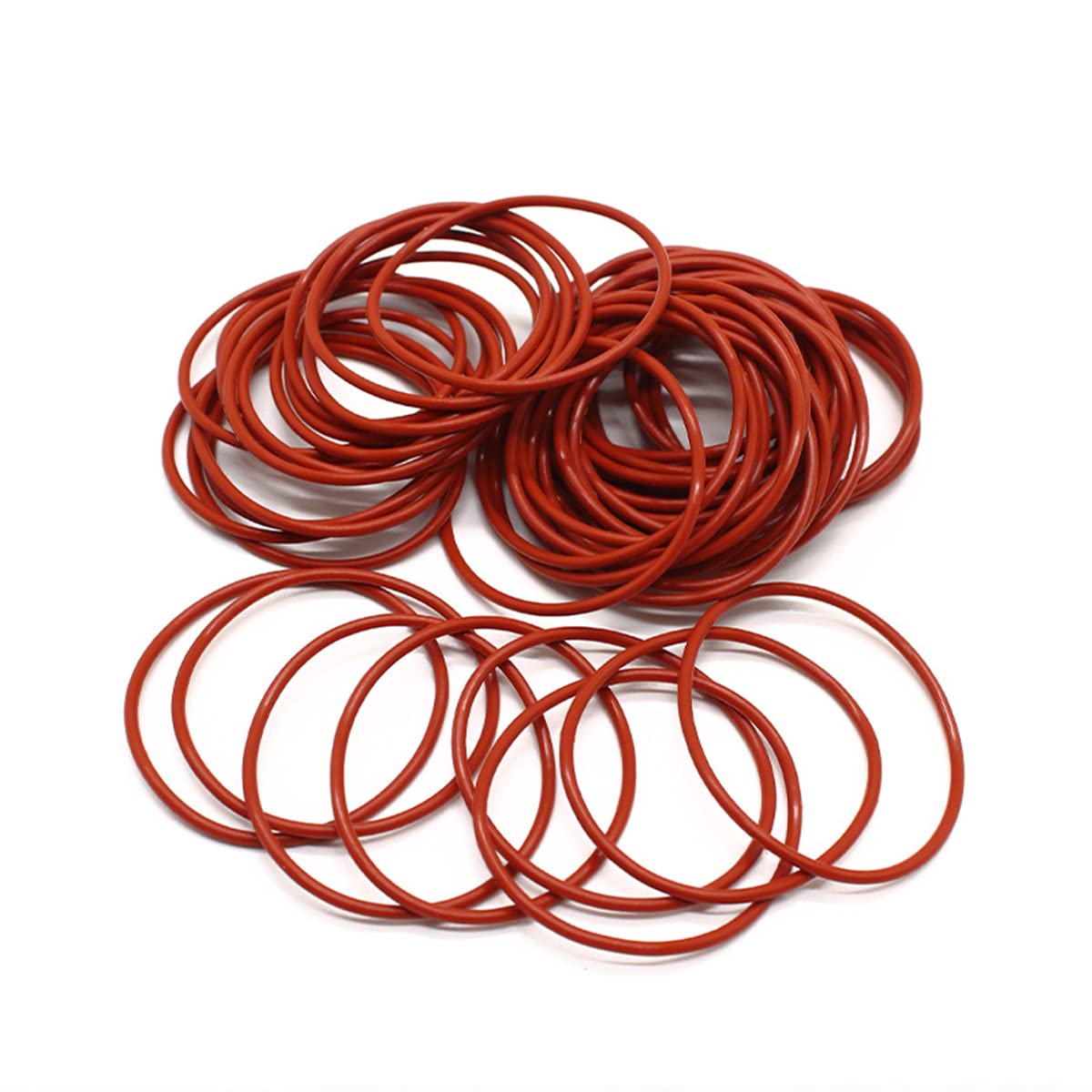 Boxonly 30 PCS O-Rings Silicone Round Seal Grommets 87mm OD 80mm ID 3.5mm Width O Rings Washer Sealing Ring Gasket Red