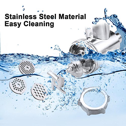 Meat Grinder Electric Stainless Steel Sausage Maker, Meat Mincer Sausage Stuffer with Grinding Plates for Home Use(Black)