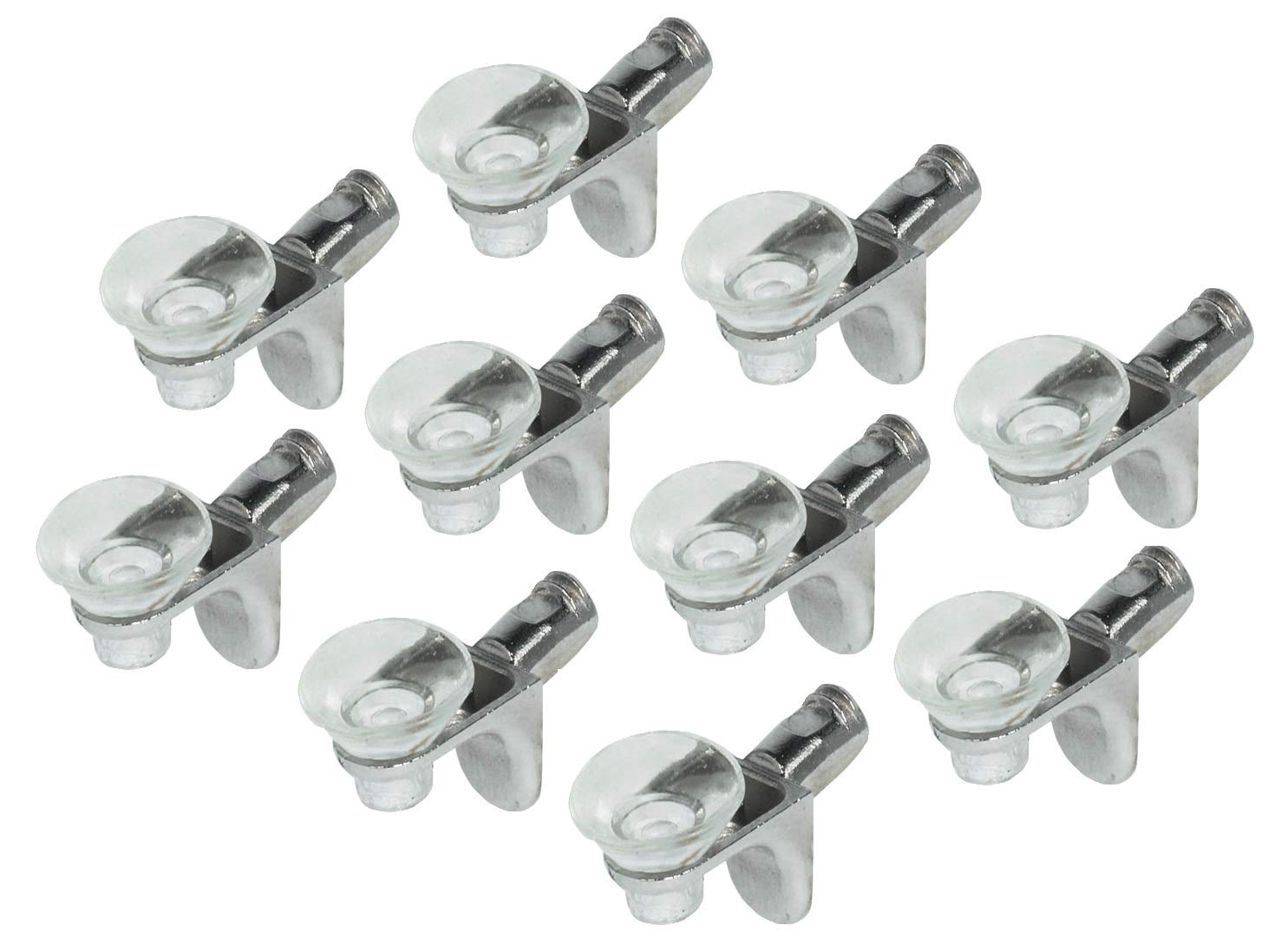 Gedotec Shelf Bracket for Shelves Glass Shelf Support 5 mm Shelf Bracket for Glass Shelves Shelf Support Kitchen - H3136 | Shelf pin Nickel-Plated Steel