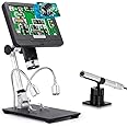 Andonstar AD206S LCD Digital Microscope with Endoscope for Soldering 7 inch Screen Electronics Microscope 200X Magnification Zoom for Phone Repair Circuit Board