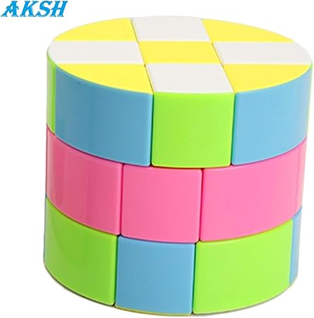 AKSH High Speed 3*3 Barrel Cube - Speed Magic Cube Stickerles Rubik Cube Puzzle (Random Colour) (Barrel Cube)