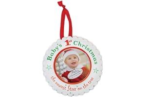 THE GRANDPARENT GIFT CO. The Grandparent Gift Ceramic Photo Ornament, Baby's First Christmas