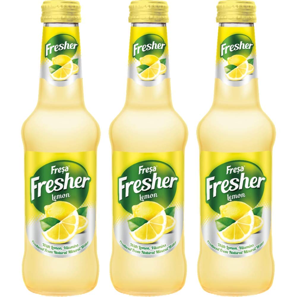 Fresa Fresher Sparkling Lemon Juice (Pack of 3 Bottles, 250ml Each