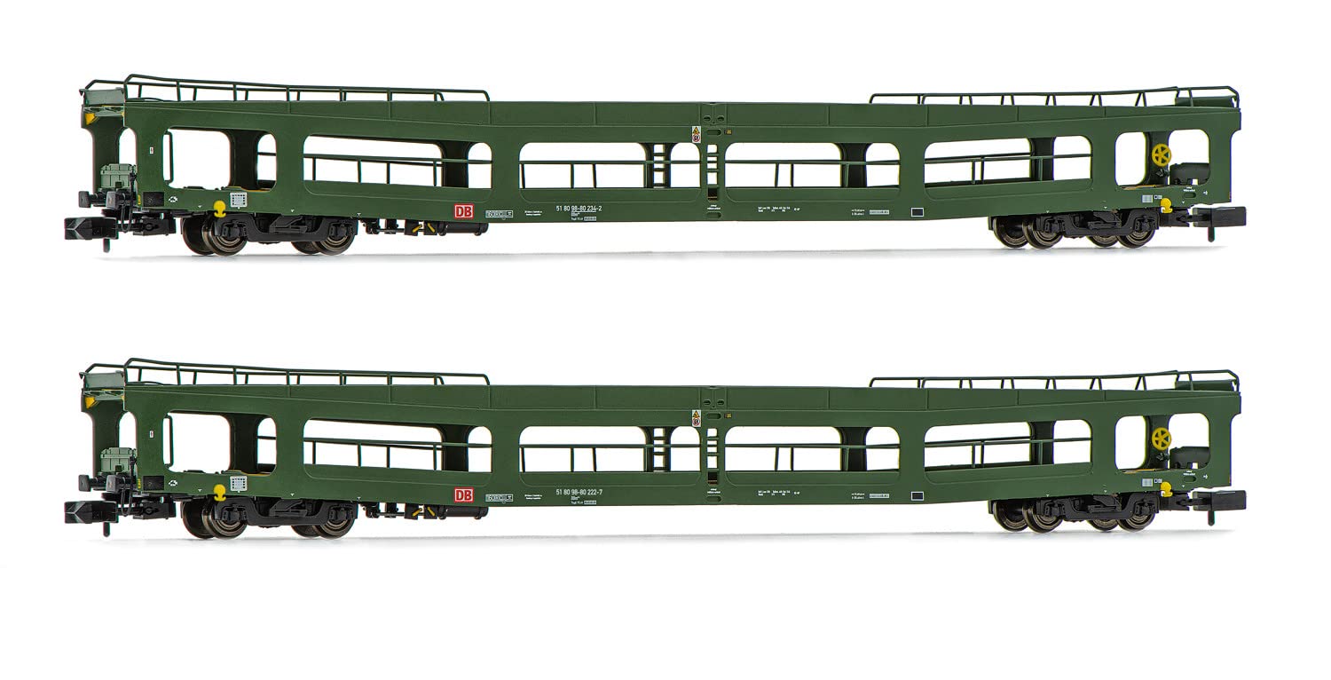 Arnold Railway - Rolling Stock HN4352 DB AG, 2-unit pack, DDm car transporter, green livery, period V