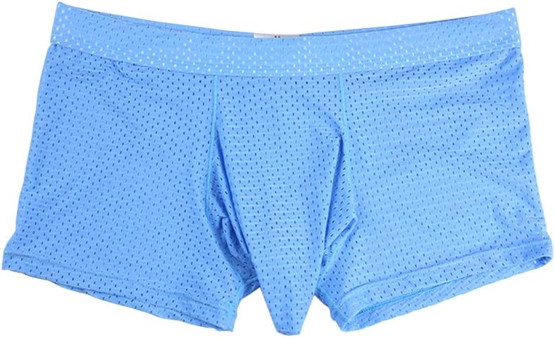 AOQIANG Mens Underwear Breathabl Hole Long Pouch Smooth Boxer Hipster