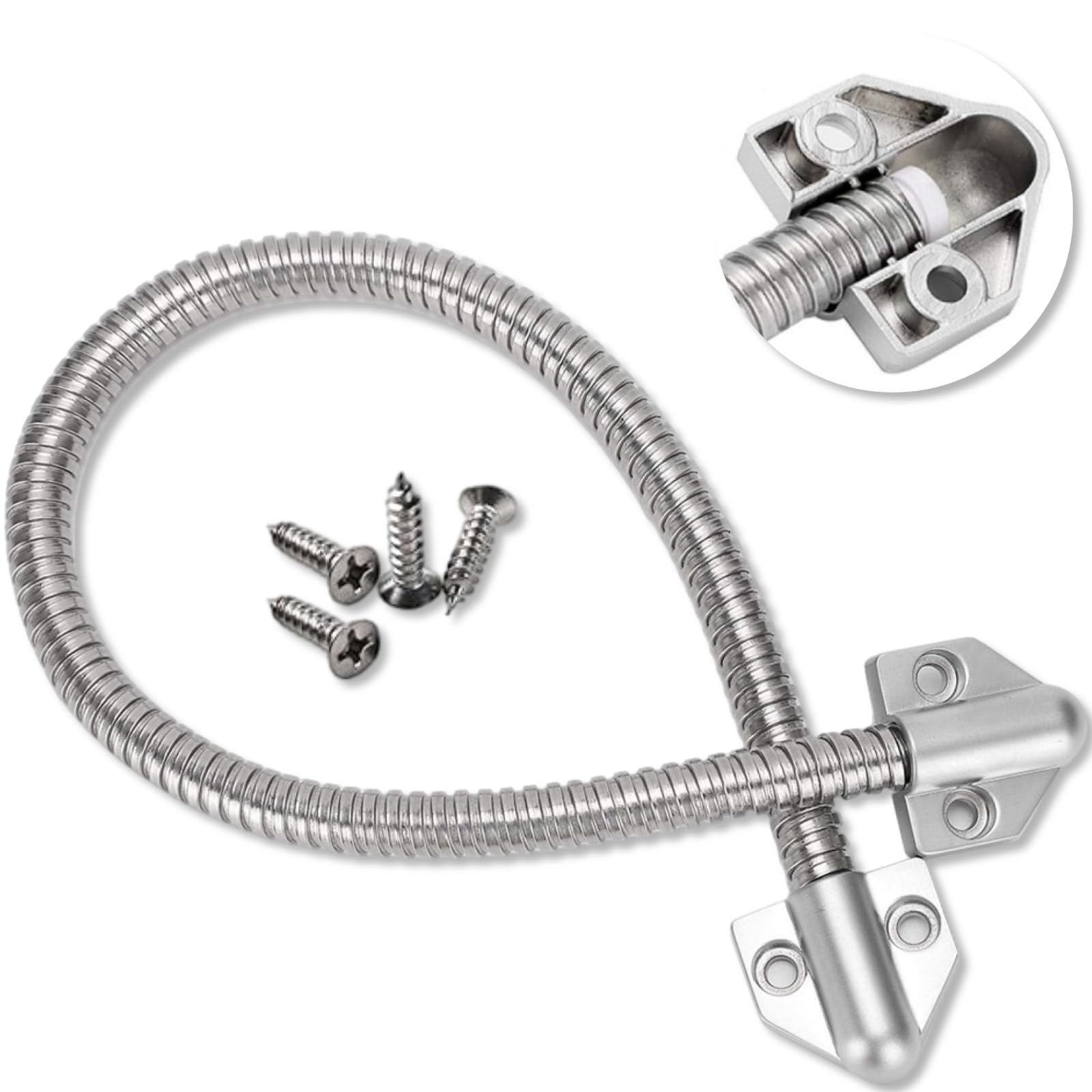 Photo 1 of 1-Pack Door Flex Conduit 16" Door Wire Conduit Flexible Conduit Flexible Electrical Conduit Door Cable Protector Stainless Steel Conduit for Access Wire Protector Control System Video Line Lock (1)