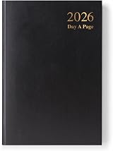 Karrma Ltd A5 2026 Page a Day Desk Diary Hard Backed Leather Planner