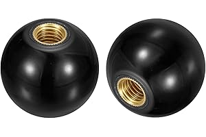 uxcell 4Pcs Threaded Ball Knobs, M12 Female Thread Thermoset Ball Knob 40mm Dia Round Operation Ball Handles with Copper Inse