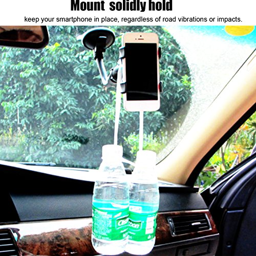 Car Mount Cradle,CaseHQ Long Arm Clamp Universal Windshield Dashboard Double Clip Strong Suction Cup Cell Phone Holder for iPhone 8 8 Plus X 7 7 Plus 6 6 Plus Galaxy S5 S6 S7 S8 Google LG huawei-white