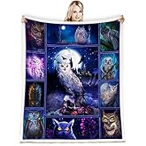 Juirst Owl Lovers' Blanket - Owl Throw 50x60 Inch for Couch, Bed, Home Decor - 'Just a Girl Who Loves Owls'