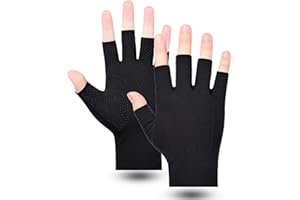 Kioiner Summer Half Finger for Men, Non-Slip Driving Gloves, Thin UV Sun Protection Fingerless Gloves for Driving Cycling Fis