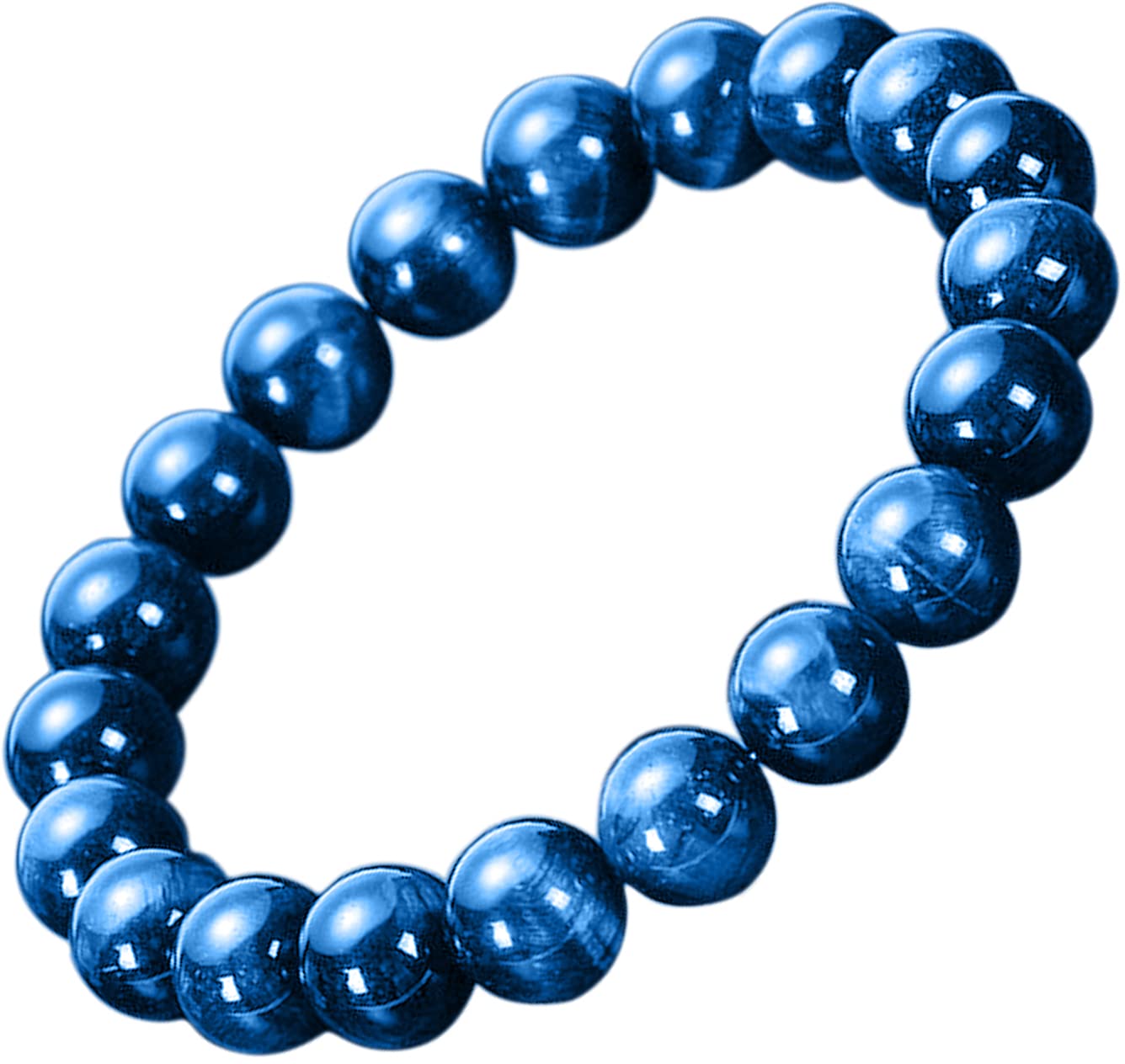 Helena Rose Jewellery Blue Tiger Eye Buddha Spiritual Bracelet - Natural Stone 10mm Beads - Ladies Stretch Beaded Jewellery - With Gift Box