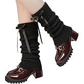 FUFUFARYA Fuzzy Leg Warmers for Women Girls Cute Bow Y2K Leg Sleeve Socks for Boots Winter White Soft Fluffy Ankle Wamers