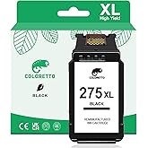 COLORETTO 275XL Black Ink Cartridge for Canon Pixma TS3720 Ink TS3729 TS3725 TS3722 TS3700 TS3522 TS3520 TS3500 TR4725 TR4720