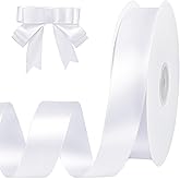 Amazon.com: 120 Yards White Ribbon 1-1/2 inch Gift White Satin Ribbon ...