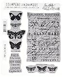 Stampers Anonymous Tim Holtz Cling Rubber Stamp Set, Papillon CMS106