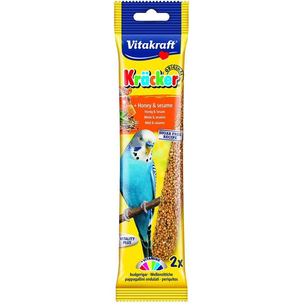 Vitakraft Budgie Kracker Bird Food Honey-Sesame, Pack of 7
