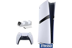 Sony PlayStation 5 Pro Upgraded 3TB Digital Edition Console, Controller and Controller Charger - White, Flagship Pro PS5 3TB PCIe SSD Gaming Console [video game] [video game] [video game] [video game]