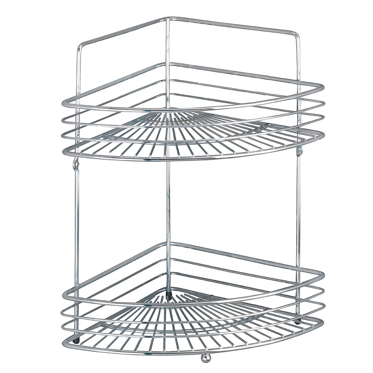 Wenko 16821100 Corner Rack Milano 2 Shelves, Metal Steel, 31.5 x 37 x 22 cm, Chrome