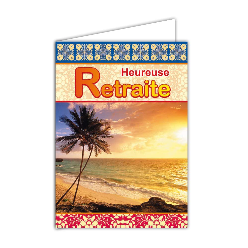 Afie MX-3008 Maxi Giant Card - Retirement - A4-21 x 29.7 cm - Palm Trees - Beach Sand Exotic Tropical Dreams - Relaxation, Leisure, Holidays, Travel