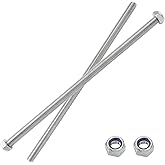 Jersvimc 2Pcs M10 x 250mm Threaded Rod, for Bolt Clamps Anchor | Stainless Steel, Fully Threaded, Right Hand Threaded Screw, Long Threaded Studs