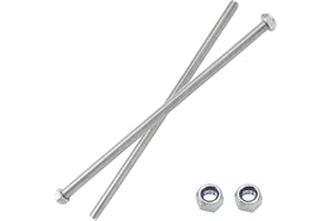 Jersvimc 2Pcs M10 x 250mm Threaded Rod Stainless Steel M10 Threaded Rod, Long Threaded Studs Fully Threaded Rods & Studs Right Hand Threaded Screw for Bolt Clamps Anchor