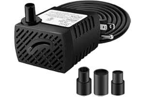 BARST 70GPH Aquarium Pump, Ultra Quiet Small Fountain Pump with 3 Nozzles Adjustable Mini Submersible Water Pump with 6ft Power Cord for Fish Tank, Pond (250L/H,3.6W)