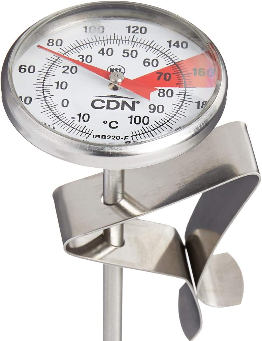 CDN IRB220-F ProAccurate Insta-Read Beverage and Frothing Thermometer, 5-inch stem: Espresso Steaming Pitchers: Kitchen & Dining