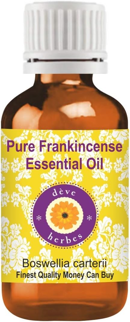 Deve Herbess Pure Frankincense Essential Oil (Boswellia carterii) 100% Natural Therapeutic Grade Steam Distilled 15ml (0.50 oz)