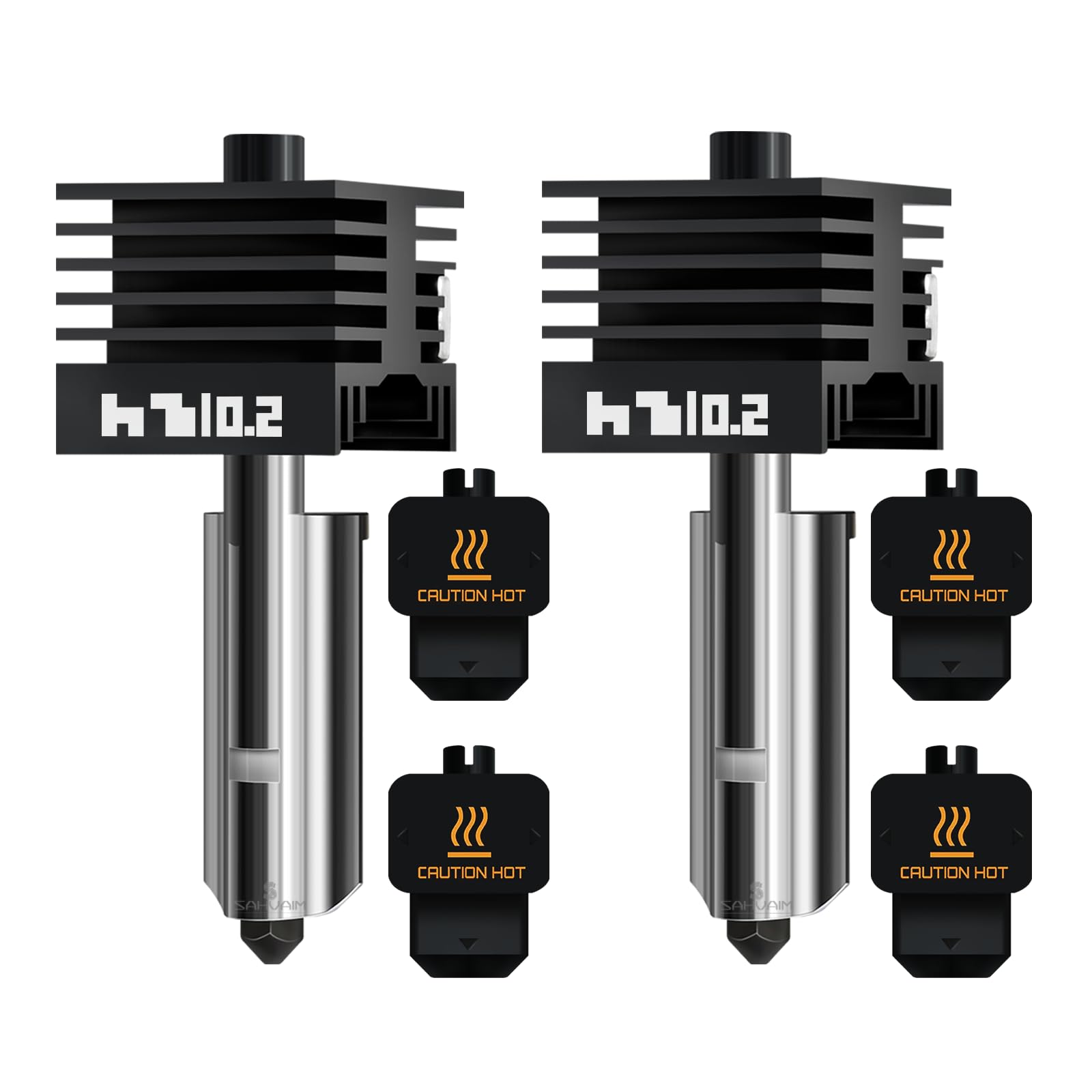 Photo 1 of 0.2MM Bamboo Lab H2D/H2S/H2C/P2S Hotend Kit, Upgraded High Temp and Quick Swap Hardened Steel Nozzle Replacement 3D Printer Extruder Print head with 2Pcs Silicone Sock for H2 Series Combo/P2S (2Packs)