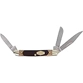 Old Timer 108OT Junior 4.7in Traditional Folding Pocket Knife with 3 High Carbon Stainless Steel Blades, Ergonomic Sawcut Handle, and Convenient Size for EDC, Hunting, Camping, and Outdoors
