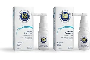 EARPRO - WATERPROOF YOUR EARS Ear Pro Natural Swimming Ear Plugs Replacement Spray for Kids & Adults I Protective & Clearing Swimmer Ear Drops to Avoid Earache from Swimming, Scuba, Diving, Surfing (2 Pack)
